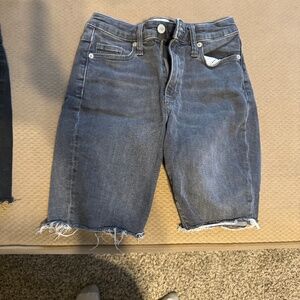 black thigh cut shorts